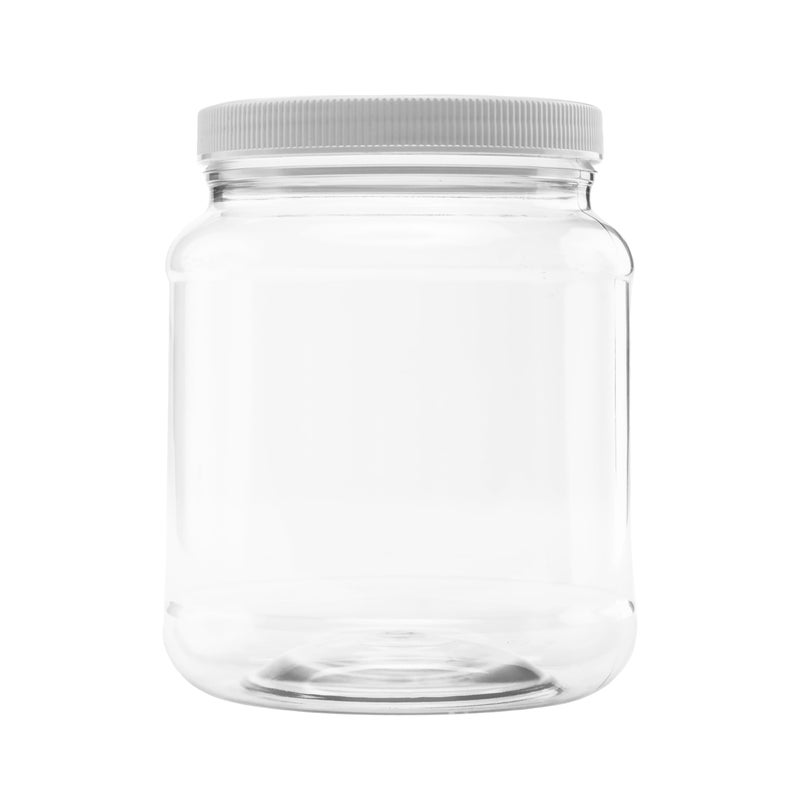 CLEARVIEW CONTAINERS - 5lb, 57 Ounce Plastic Jar with 110/400 Leak Proof Seal Lid - Food Grade and BPA Free (57oz, 1pk) - Image 1